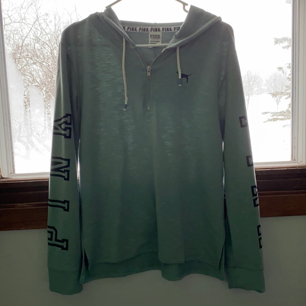 Teal PINK quarter zip sweatshirt